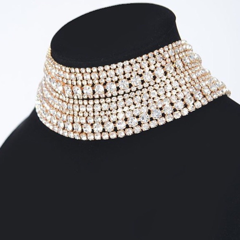 Chunky Diamond Choker Statement Necklace